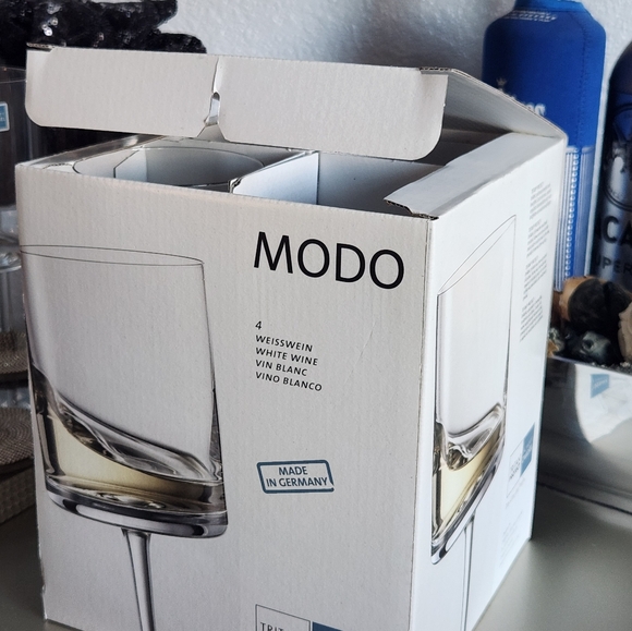 Hand Bedazzled German Schott Zwiesel White Wine Glass Modo Set -8 - Picture 8 of 10